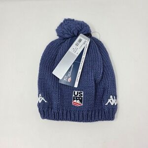 KAPPA Official Partner of US Ski & Snowboard Team Blue Fiord Pom Beanie Lined